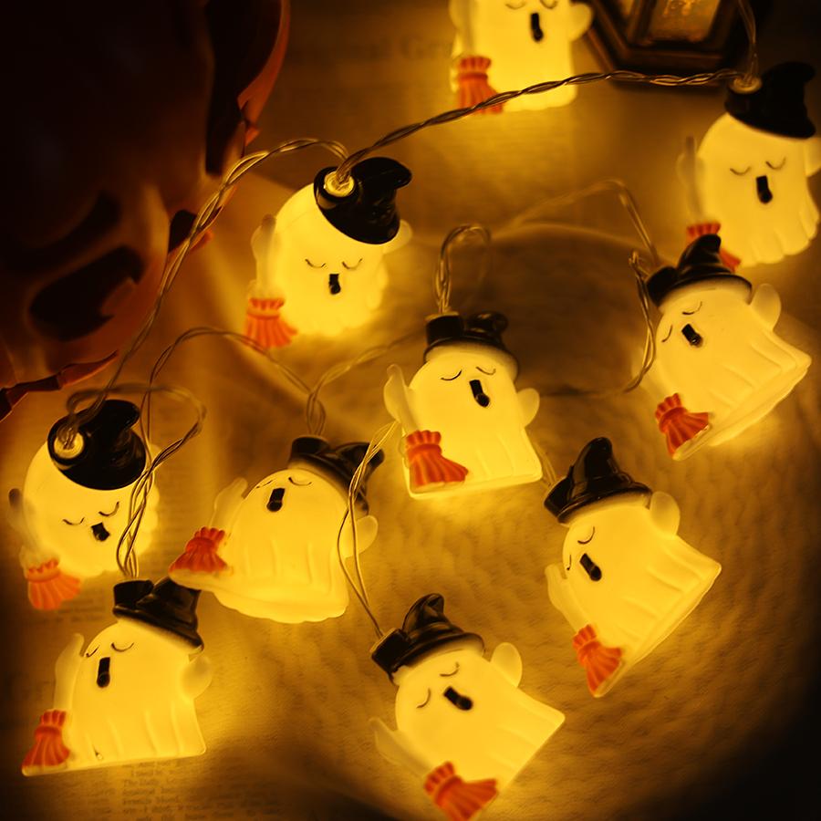 

Halloween light string LED colorful light broom ghost ghost festival horror atmosphere decorative light hanging light 1.5m 10led-usb теплим білим кольором