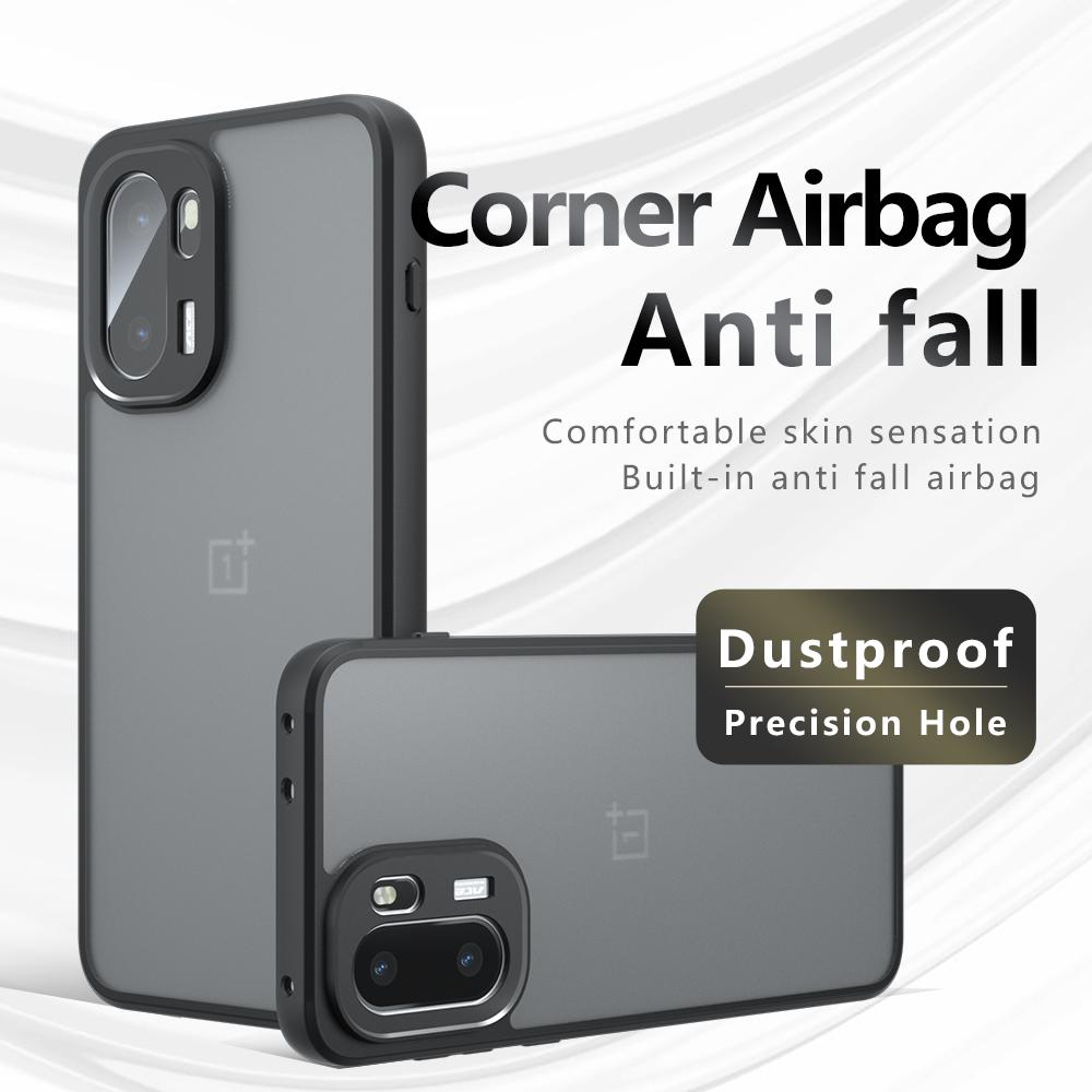 For OnePlus 15R 5G/Ace 6T 5G/Ace 6 5G Case Skin-Touch TPU + PC Matte Phone Back Cover, Transparent Black