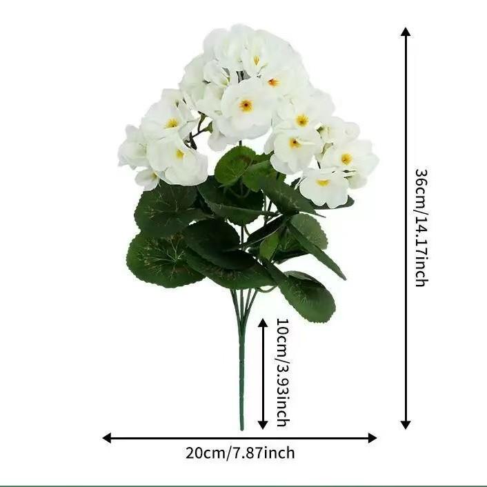 Handmade Artificial Begonia Geranium Flower Pot for Home Decor