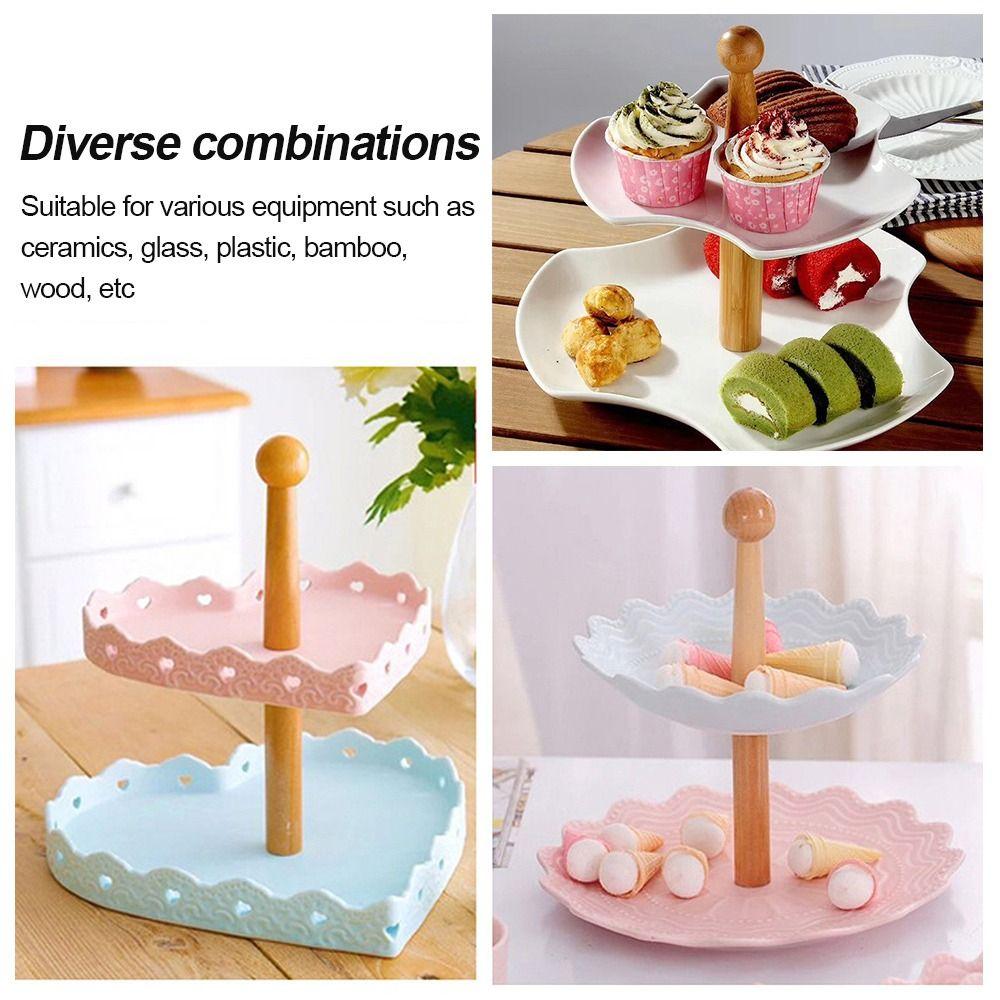 Wood Cake Plate Stand 3 Tier Desserts Holder New Tiered Tray Wedding Party