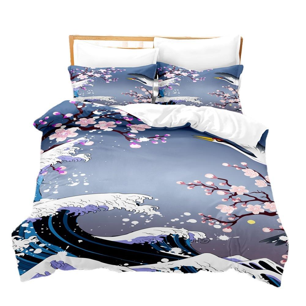 Home Textile Landscape Painting Series Three-Piece Set, Bed Sheet Quilt Digital Printing Kit, Come To The Picture And Sample