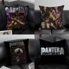 P-Panteras Rockband Kissenbezug Plüschstoff Weich Kissenbezug Beidseitig bedruckt Kissenbezug Haushaltsgeschenke