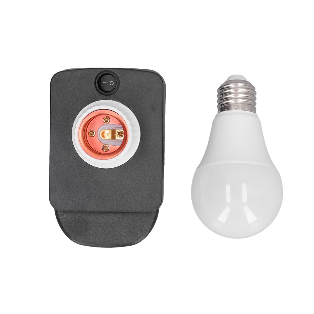 LED Bulb with Battery Adapter 700LM 7W E27 Cordless Lamp Bulb Portable Work Bulb 12‑60V