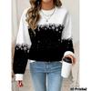 Ladies Long Sleeve round Neck Christmas Elements 3D Red Snowflake Printed Casual Sweatshirt Comfortable Hoodie