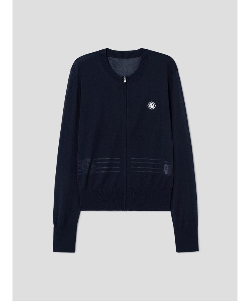 BEANPOLE GOLF Women'S Sheer Full-Zip Cardigan - Navy