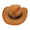 Western Cowboy Straw Hat Men And Women Ethnic Spring And Summer Travel Windproof Sunscreen Straw Hat
