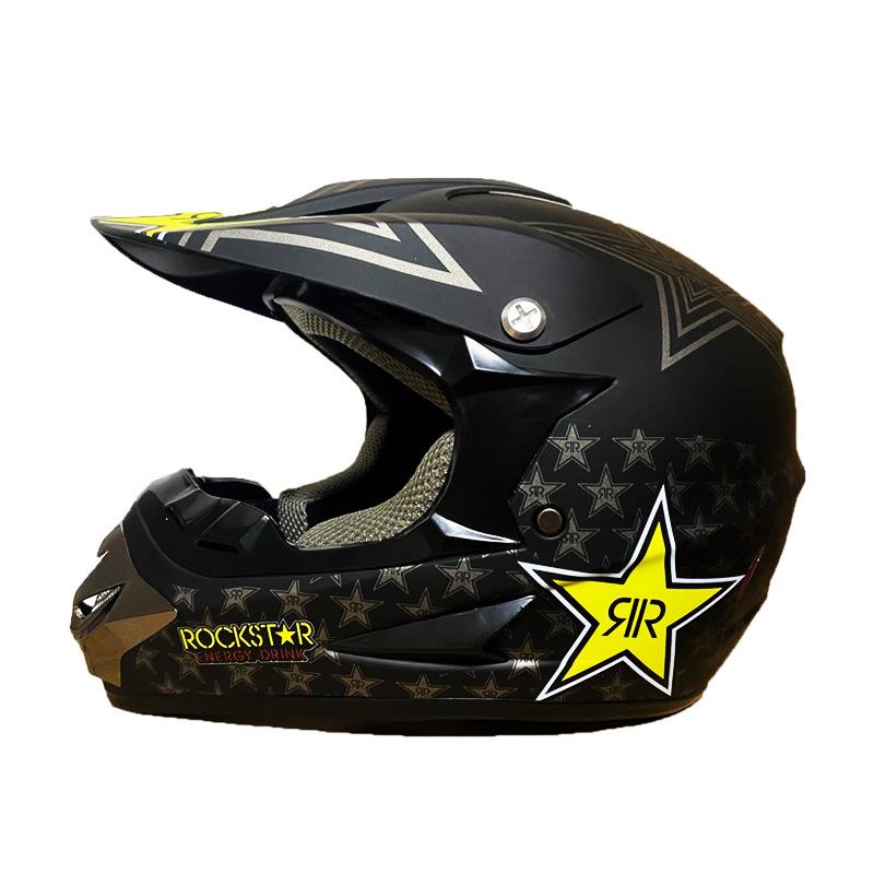 Motorcycle helmet, off-road helmet for all seasons, unisex full-face off-road helmet with goggles, face shield, and gloves three-piece set