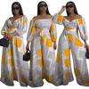 Temperament Commuting Bohemian Print Autumn WINTER FASHIONABLE VARIETY WEARS METHOD MONEY WIDE LEG PANTS 2 SETS