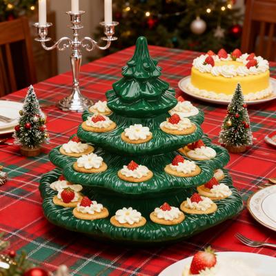 Deviled Egg Christmas Tree Decorative Deviled Egg Platter Green Resin Xmas Tree Shape Reusable Holiday Egg Holder for Deviled Eggs Festive Centerpiece