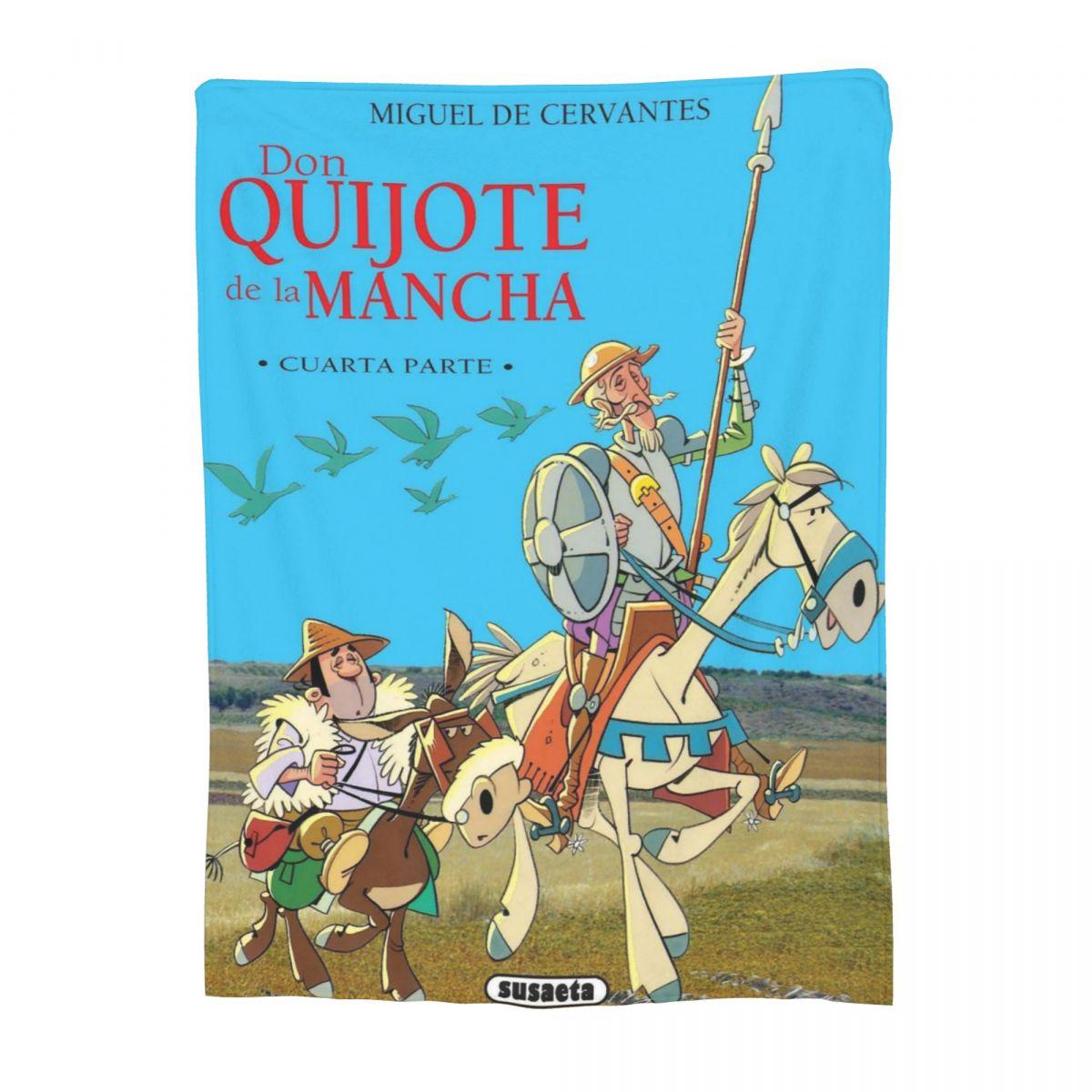 Don Quixote Blanket Fleece Sofa Throw Blanket Breathable Throw Blankets for Home Bedroom Travel Throws Bedspread Quilt Size: 75*100cm, Weight: 230 GSM