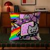 Anime N-Nyan Cat Throw  Trendy-style decorative throw pillow cover insert not included fauxembroidery design