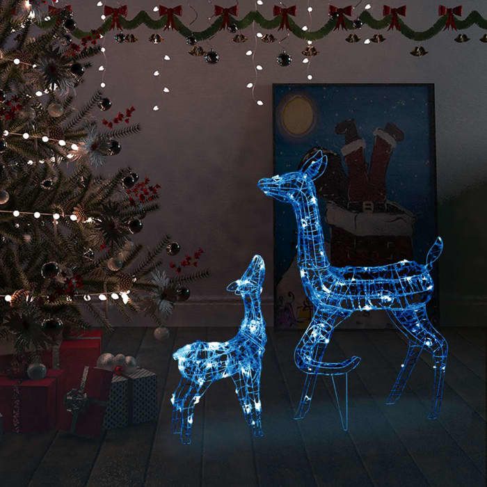 VidaXL Famille de Rennes de Décoration Rennes Lumineux Décoration de Noël Jardin Patio Arrière-cour Extérieur Intérieur 329791