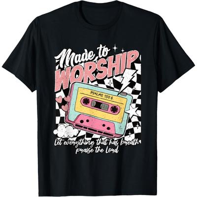 Retro Cassette Made To Worship Psalms 150_6 Christian Music T-Shirt