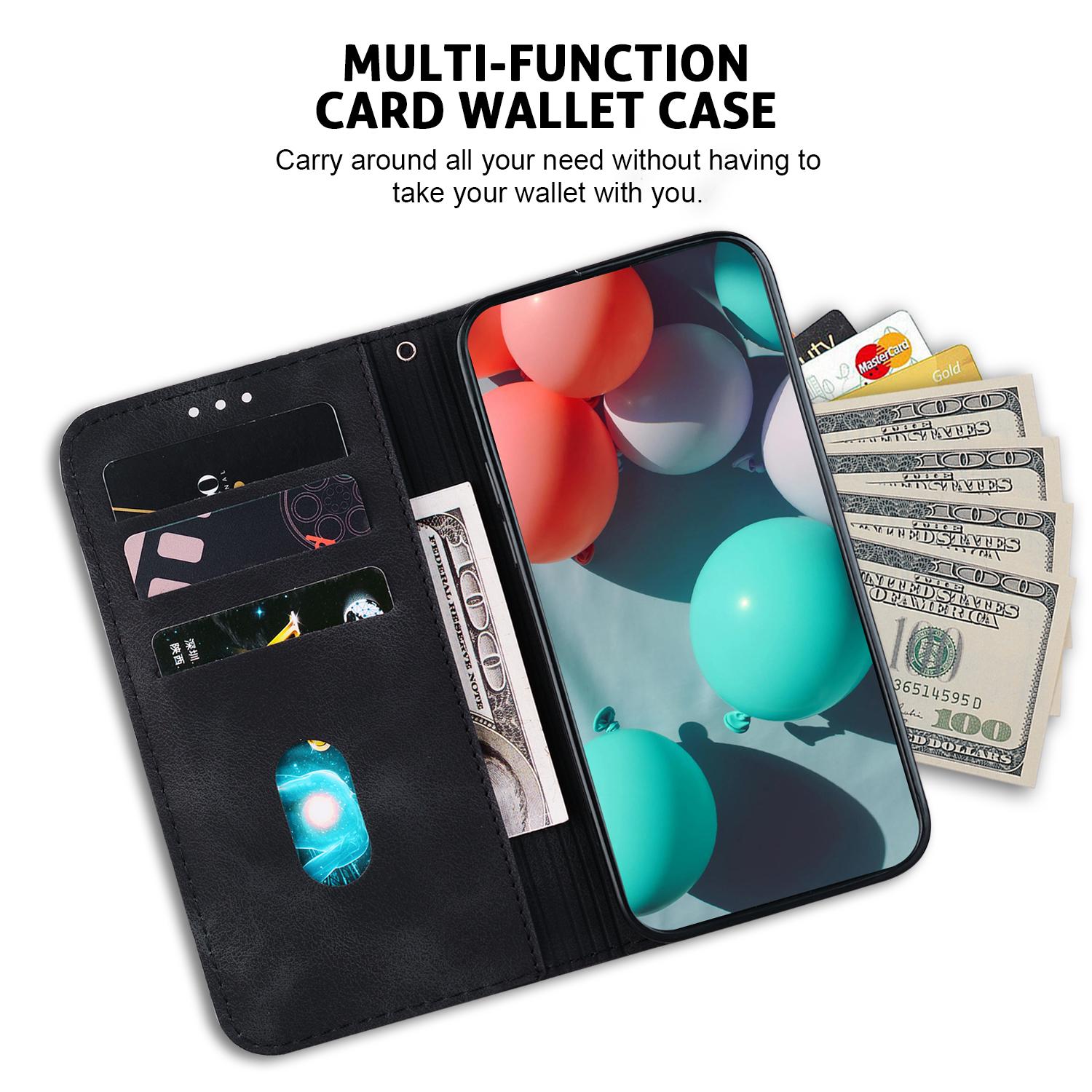 

For Samsung Galaxy M34 5G/F34 5G Phone Leather Case 7-Shape Imprinted Wallet Stand Cover Purple