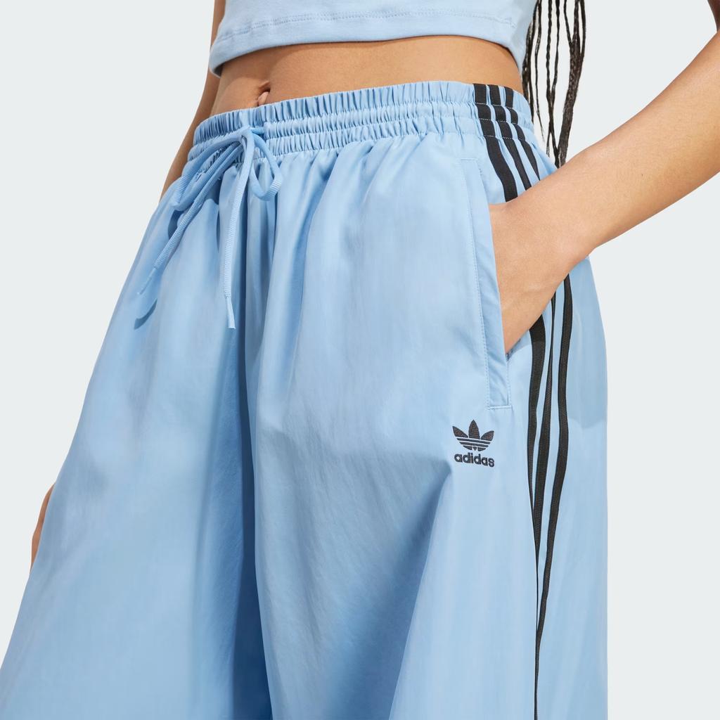 adidas Originals Logo Loose Fit Sports Pants Women Bottoms Gray Blue JV7492