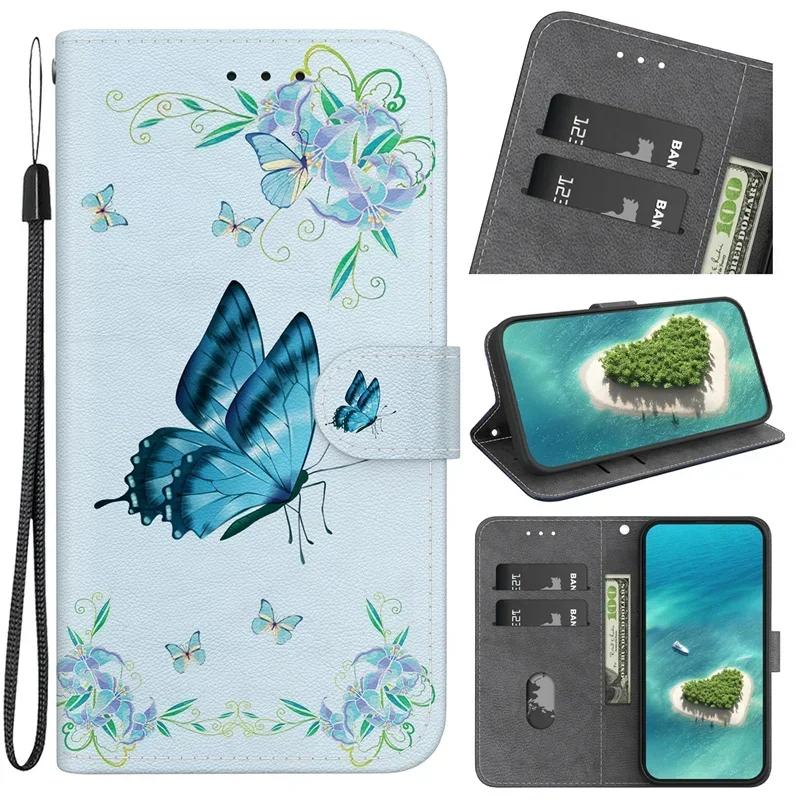 New Painted Case for Xiaomi Poco M6 X6 C65 Pro Wallet Case Xiomi Mi PocoM6 PocoX6 Pro PocoC65 Cartoon Flower Leather Book Cover