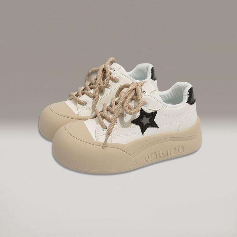 

Round head thick sole niche casual shoes 2025 spring new popular high value board shoes campus versatile sports shoes tide 35