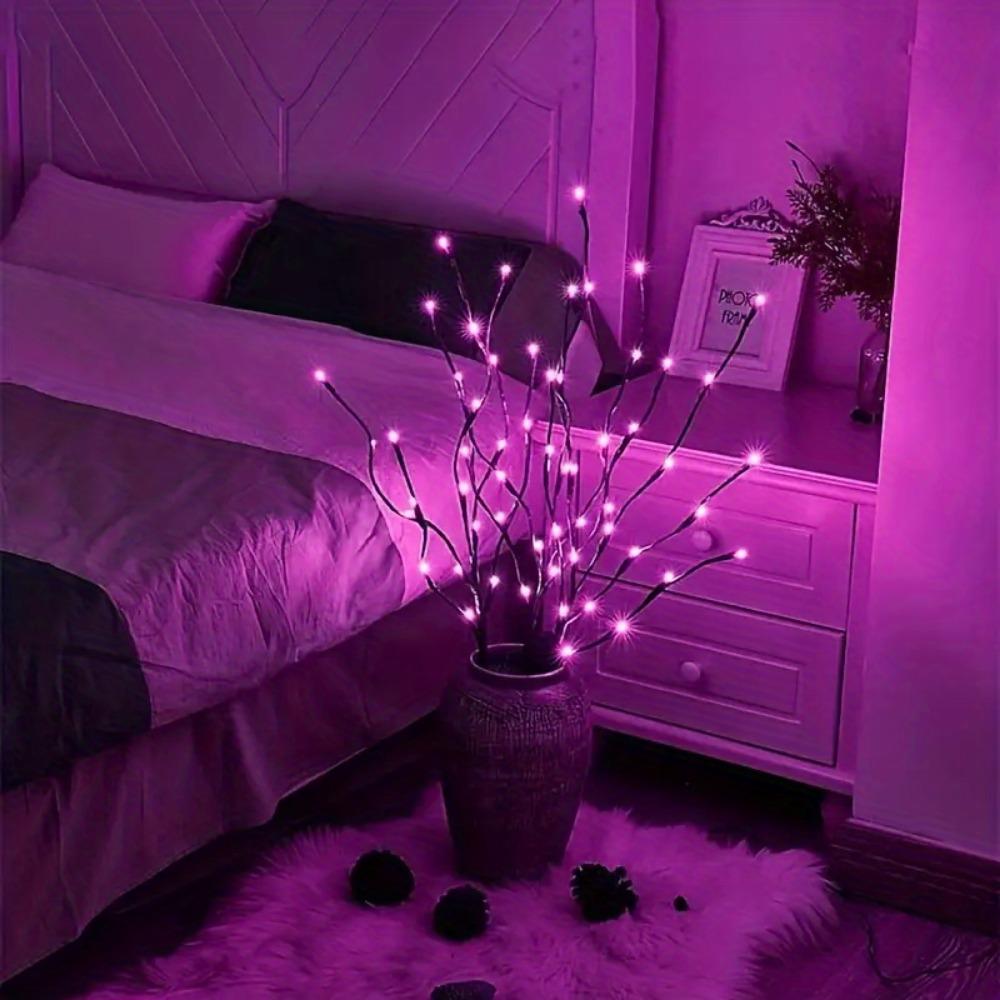 1 PC branch light battery powered 20 LED light strings home DIY decoration, warm white or color without battery