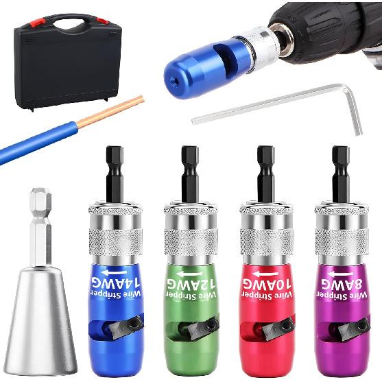 Wire Stripper Wire Twister for Drill Wire Stripping and Twisting Tool 8-14AWG Electrician Tool Kit Wiring Tools Wire Stripper Electrical Cable