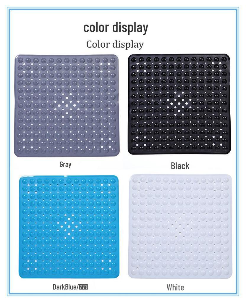 PVC5353 Non-slip Bubble Shower Mat with Suction Cups - Fall Prevention and Water Leakage Protection.