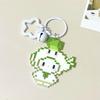 2Pcs Cute Pixel Style Sanrio Hello Kitty Bell Star Keychain Pendant Girl Phone Chain Ccd Camera Charm Accessories Keyring Gifts