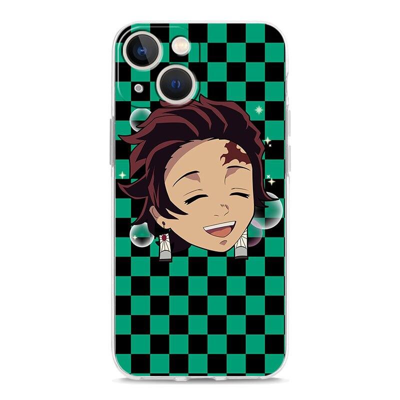 Demon Slayer Anime Logo Phone Case For iPhone 14 13 11 12 Pro Max X XR XS 7 8 Plus SE Transparent Soft Cover TPU Fundas Coque
