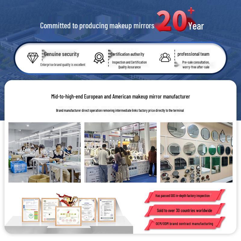 Double-Sided Retractable Wall-Mounted Vanity Mirror for Makeup and Dressing