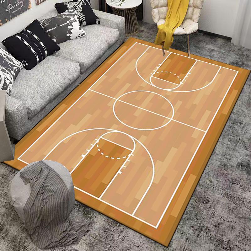 Basketball Court Pattern Rectangular Carpet for Bedroom or Living Room Suitable for Use As an Anti-slip for Living Room Bedroom Sofas