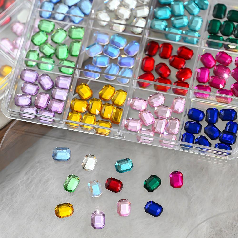 120Pcs/Box Colorful 3D Nail Art Rhinestones Flat Back DIY Nail Art  Manicure Accessory