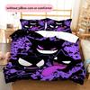 Gengar Pokémon Pattern Bedding Home Decoration Birthday Gift (1 * Duvet Cover + 2 * Pillowcase, Without Core)