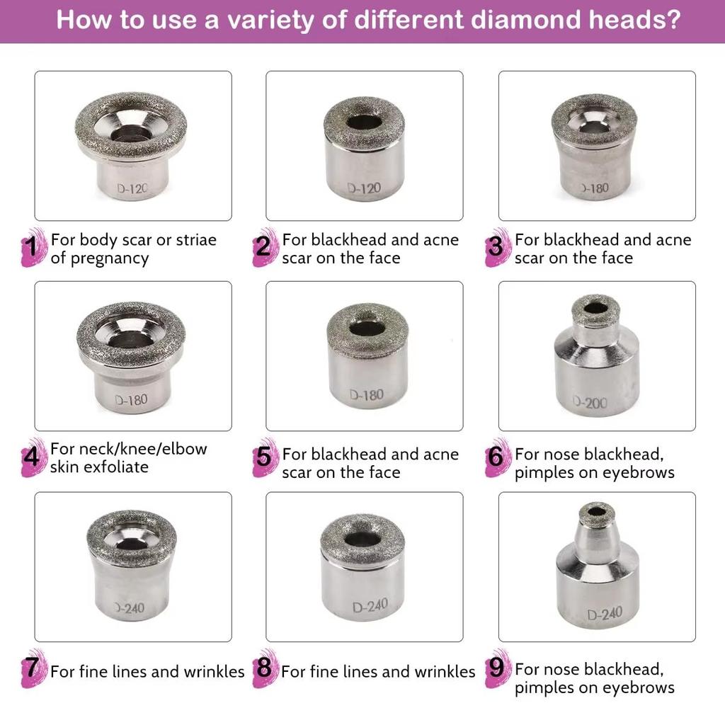 Diamond Microdermabrasion Machine 65-68cmHg Suction Power Professional Home Use Facial Skin Care Dermabrasion Equipment