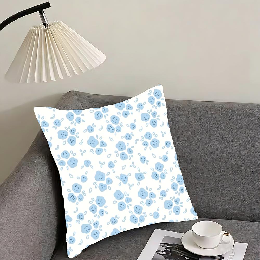 Fashion Small Florals Cushion Cover Elegant Comfort Pillowcase Sofa Bed Doublesided Printed Invisible Zipper Home Decor