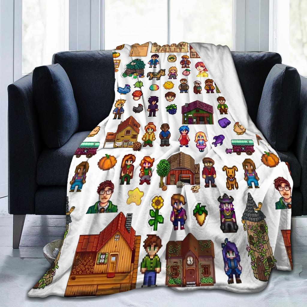 Characters In Stardew Valley Fashion Blanket Coral Fleece Plush  Winter Farming Game Breathable Warm Throw Fashion Blanket for Quilt