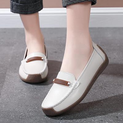 Chaussures Plates pour Femmes Baskets en Cuir Dames 2024 Nouvelles Chaussures Simples Confortables Chaussures Décontractées pour Femmes Mode Grande Taille 42 Mocassins