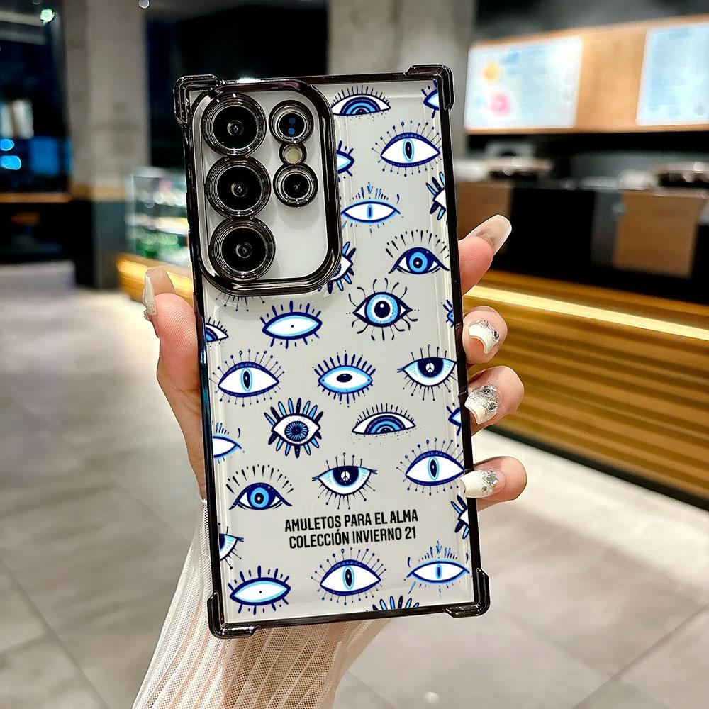 The Evil Eye Blue Eyes Coque For Galaxy S26 Ultra Phone Case For Samsung S26 S25 S24 S23 S21 Ultra S20 FE S25 Plus 5G Soft Cover