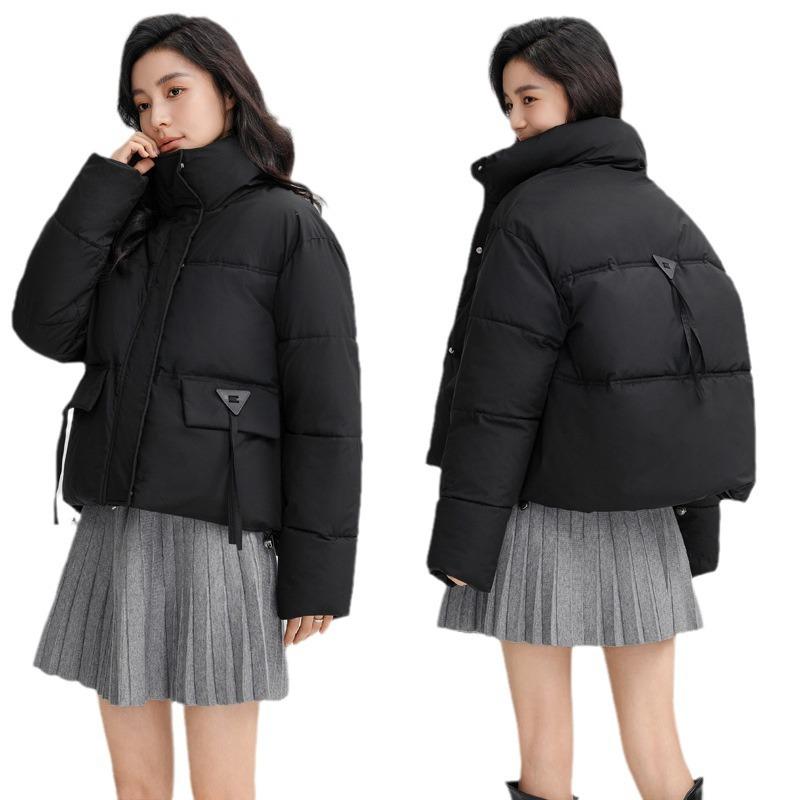 Short down cotton jacket women's 2025 new fashion stand-up collar cotton jacket, warm winter clothes, slimming jacket and padded jacket