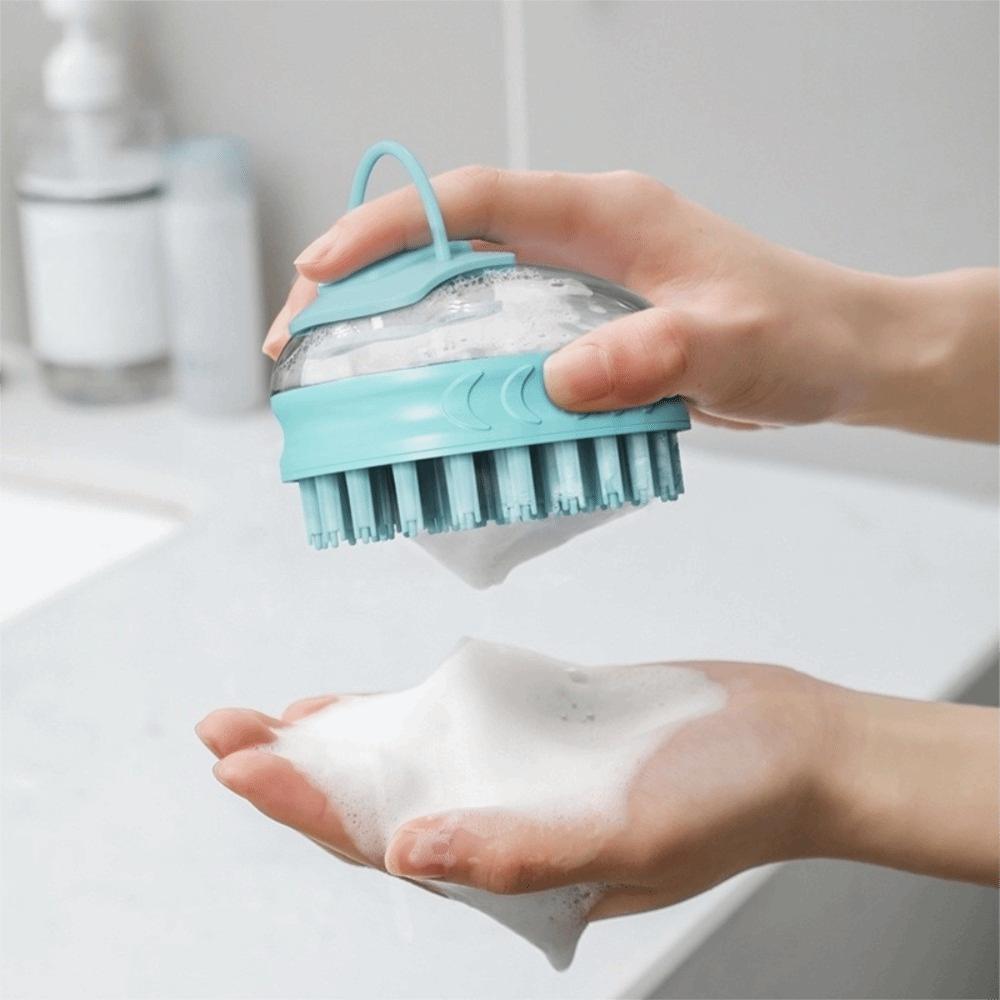 Soothing Massage Pet Shower Comb Soft Silicone Bristles Dog Bath Brush  Grooming Long Short Haired