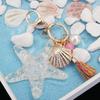 Crystal Women Starfish Accessories Shell Pearl Shell Keychain Key Chains Starfish Keychain Key Ring