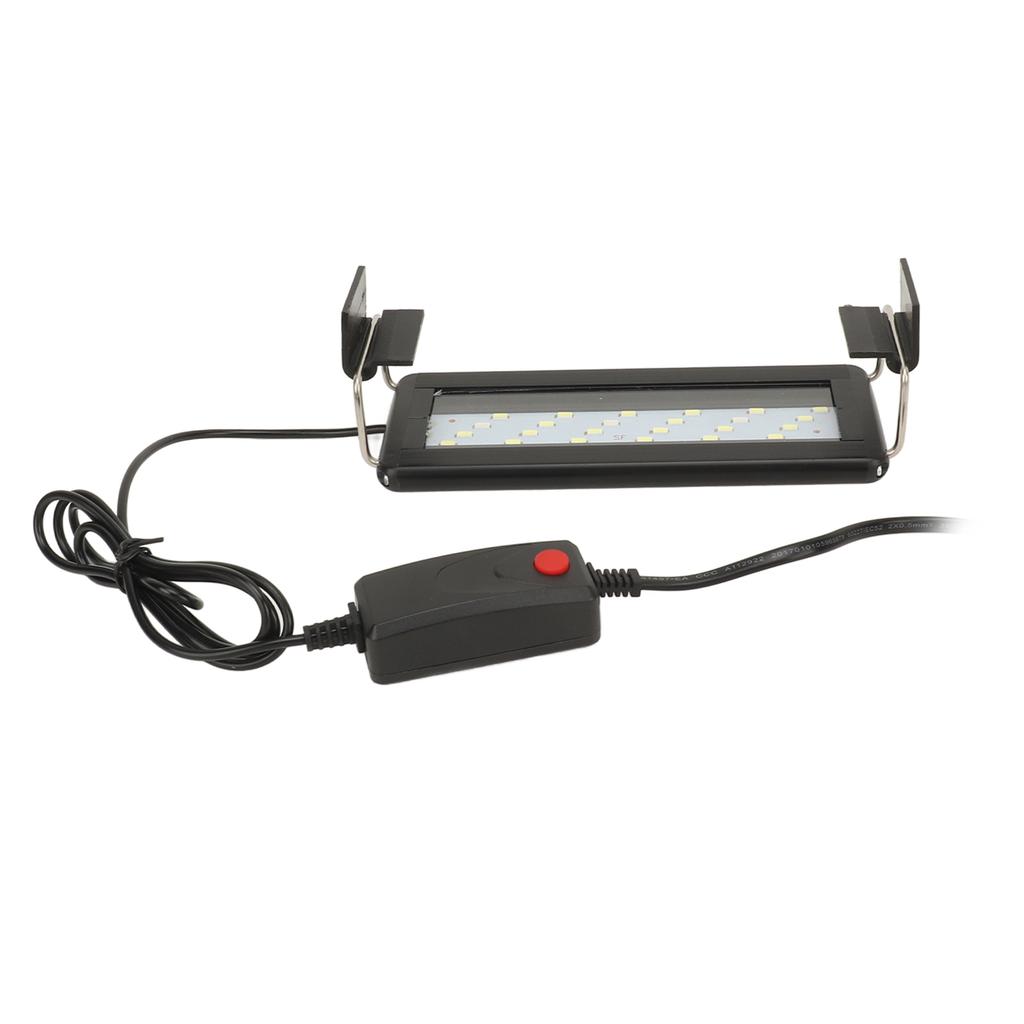 LED Aquarium Light with Expandable Bracket Blue and White Light Adjustable Timer Aquarium Plant Light for 20‑30CM Fish