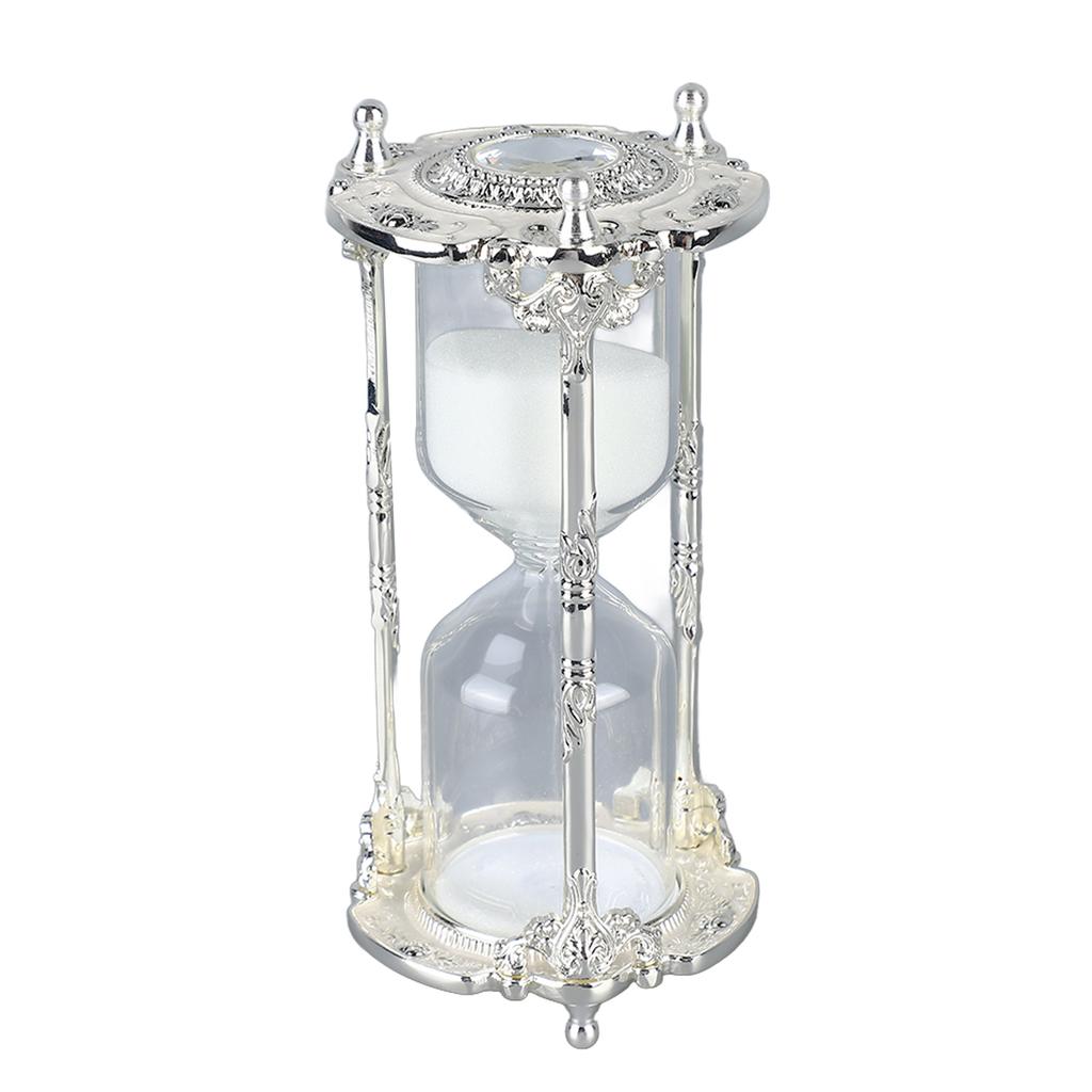 Antique Sand Hourglass Timer Metal Elegant 15 Minutes Decorative Hourglass for Wedding Home Desk