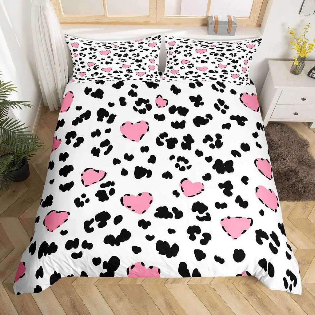 Cowhide Bedding Set Patchwork Cow Print Comforter Cover Farm Animal Duvet Cover Western Cowboy Farmhouse Polyester Quilt Cover