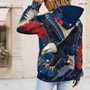 Womens Plus Size White Drawstring Hooded Sweatshirt Long Sleeve Loose Soft Casual Everyday Street Garment
