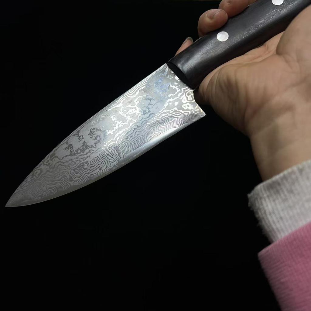 5.5 Inch Utility Knife BG42 Aviation Special Steel Core Damascus Steel Cleaver Handmade Forged Kitchen Knives Rust-resistant