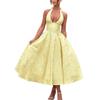 Sexy Elegant V Neck Halter High Waist A Line Long Evening Party Dress