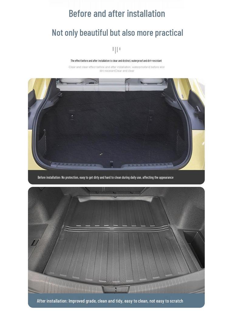 Eco-friendly TPE Trunk Mat for 25 Baojun Xiangjing Cars - Anti-dirty Tail Box Mat