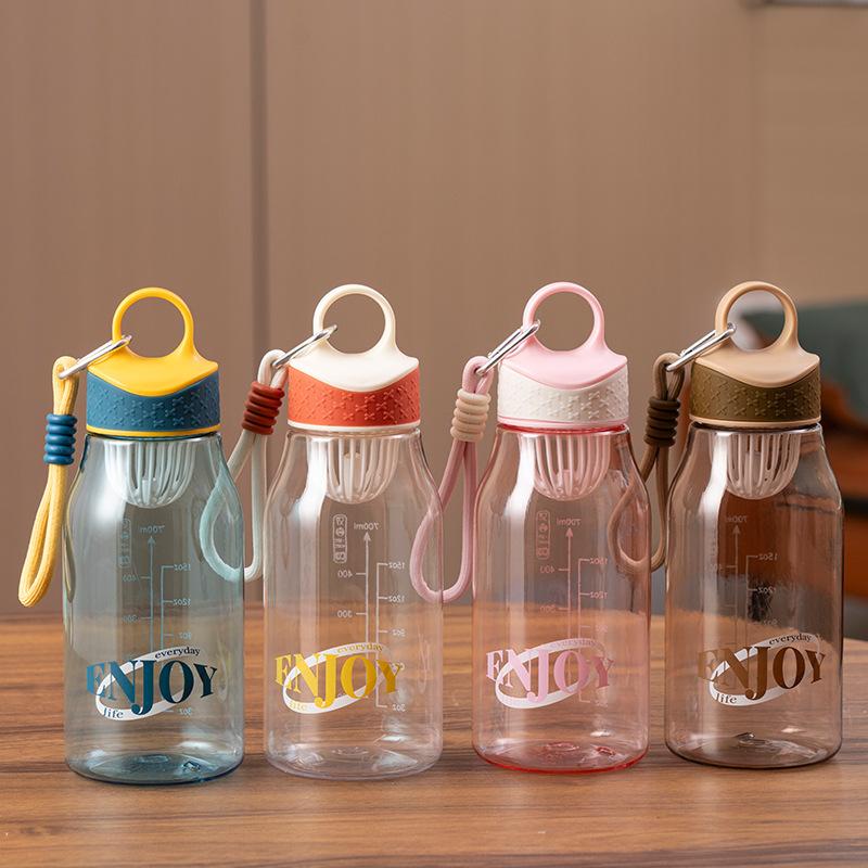 Water bottle new small simple female student adult cup drop resistant transparent plastic cup sports filter drinking cup
