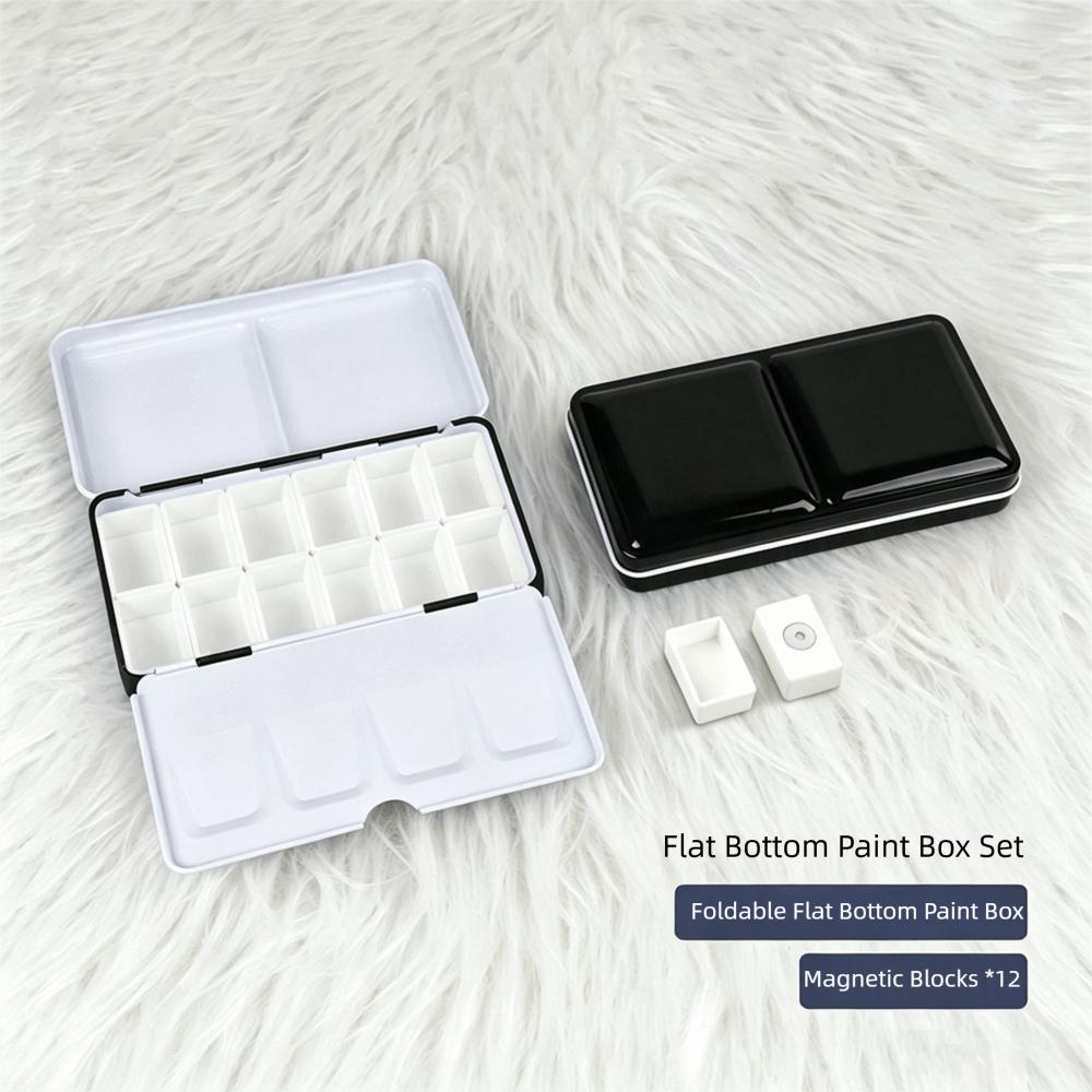 Metal Construction Watercolor Paint Box Small Size Folding Paint Box For Gouache Painting