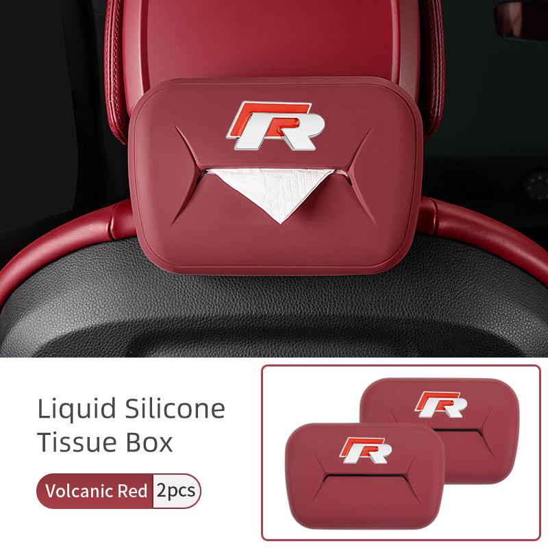 UNYDV1 For Volkswagen VW Silicone Car Paper Towel Box Dustproof Tissue Storage Bag Tiguan CC Jetta Polo Golf 4 5 6 Passat B5 B6 B7 CC