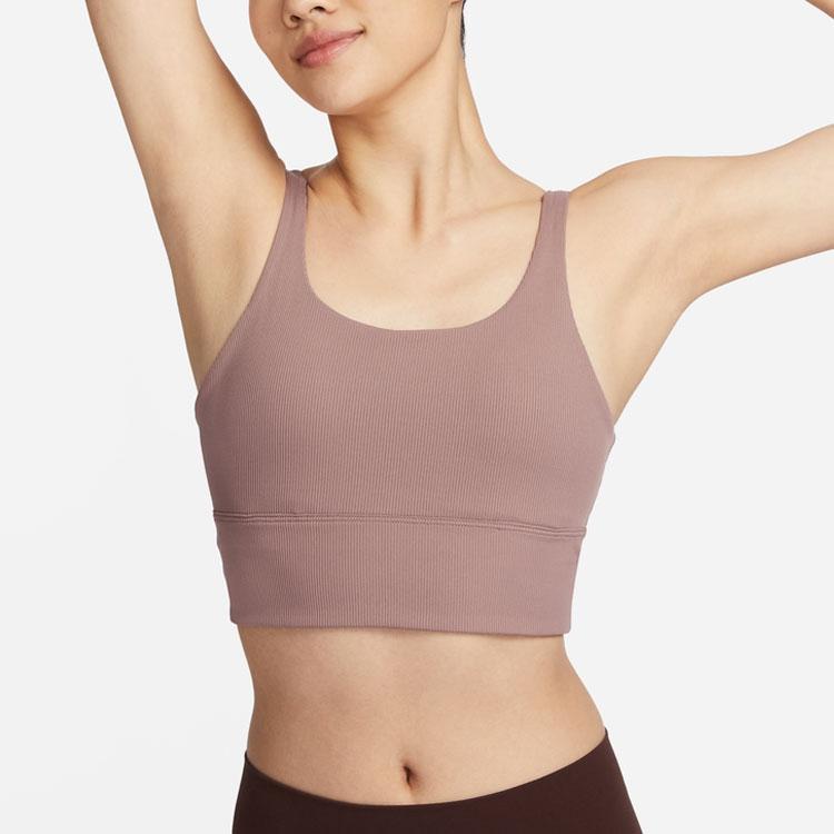 Nike Zenvy Series Solid Color Low-Intensity Support Quick-Dry Padded Sports Bra Women Underwear Smoke-Grey Purple-Red FZ6508-208