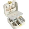PU Leather Portable Double Layer Jewelry Storage Box with Mirror Earrings Ring Makeup Box